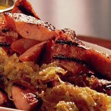 grilled kielbasa with sauer and