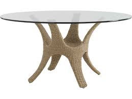 This round glass top is perfect to use as a replacement glass top or can be used to create a contemporary decorative glass dining table. Tommy Bahama Outdoor Aviano Wicker 60 Wide Round Glass Top Dining Table Tr3220870c