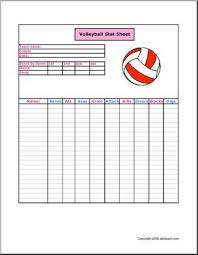 Stat Sheet Volleyball Keep Track Of The Players The