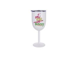 White 11oz Stainless Steel Wine Glass
