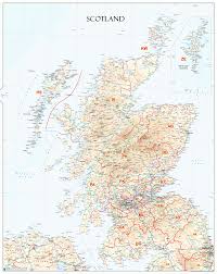 scotland postcode areas wall map a1