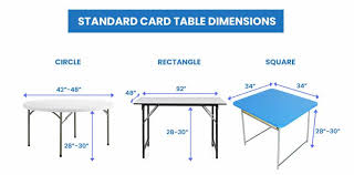 card table dimensions sizes guide