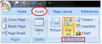 to insert clip art in ms word javatpoint