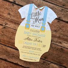 Little Man Baby Shower Invitation Onesie Baby Shower Invite Blue Suspenders Baby Shower Invitation Baby Blue Polka Dot Shower Invite Set