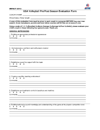 Communicates effectively with assistant coaches 1 2 3 4 5 Volleyball Player Evaluation Form Google Search Volleyball Volleyball Players Volleyball Tryouts