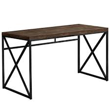The rustic character of reclaimed pine complements the industrial style of the juno desk's metal framework. Monarch Specialties Monarch Computer Desk Brown Reclaimed Wood Black Metal 48 In L Rona