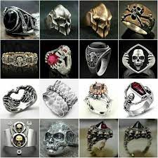 gothic punk biker rings jewelry