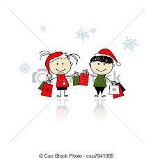 Traditional shop touchless shop virtual shop. Kids Holiday Shopping Clipart Images
