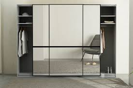 It has two doors that easily open to a spacious wardrobe. Amadeo 3 Door 250cm Sliding Wardrobe Oak Frame Mirror Doors Standard Interior Made Com