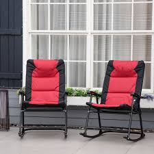 Outsunny Folding Rocking Chair Set Pack