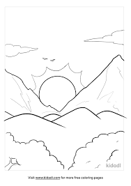 Sunset sun coloring page sunset coloring pages from sunset coloring sheets pages grig3. Sunset Over Mountains Coloring Pages Free Mountains Coloring Pages Kidadl