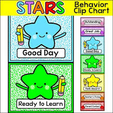 Star Themed Behavior Clip Chart Worksheets Teaching
