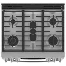 smart slide in double oven gas range