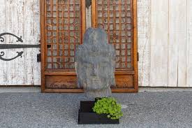 Original Carved Stone Buddha Head Large