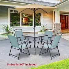 5 Piece Metal Square Outdoor Dining Set