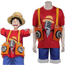 One Piece Film Red 2022 Monkey D. Luffy Cosplay Costume Outfits Hallow –  Coshduk