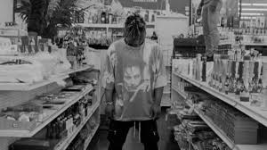 American rapper juice wrld black and white letterman jacket. T Shirt Worn By Juice Wrld In His Lean Wit Me Music Video Spotern