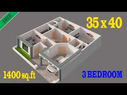 35x40 House Design 3d Simple 3
