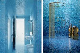bathroom with glass mosaic tiles perini