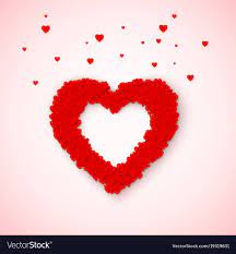 Lovely heart frame from small red and pink hearts Vector Image