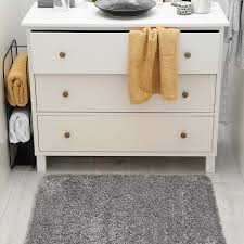 sushome solid gray bathroom rug 1