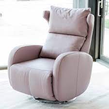 With the swivel recliner chair you don't have to fix your chair position, as you can swivel 360 degrees to your heart's content. Buy Fama Kim Leather Recliner Chair Online Julia Jones