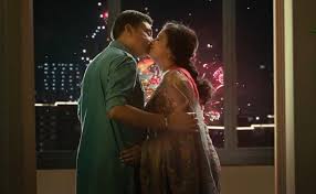 new year gift pavitra s lip kiss to naresh