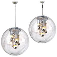 Large Hand Blown Bubble Glass Pendant Lights By Doria Leuchten Germany 1970s Set Of 2 For Sale At Pamono