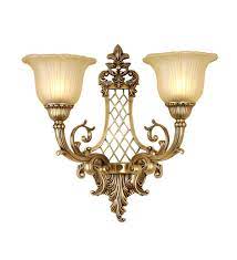 Antique Brass Finish Double Wall Light