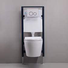 Modern 1 1 1 6 Gpf Dual Flush Elongated Wall Hung Toilet With In Wall Tank And Carrier System In White Custom Height