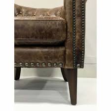 Rated 4.65 out of 5 stars. Transitional Tufted Vintage Style Leather Barrel Back Lounge Chairs A Pair