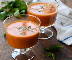 chilled creamy tomato basil soup once