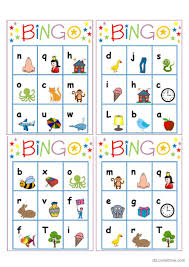 alphabet bingo english esl worksheets