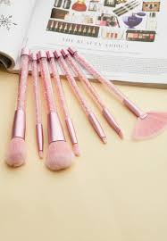 pink cactus pink 7 pack makeup brush