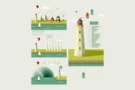 Infographics Elements With A Lighthouse Infographics