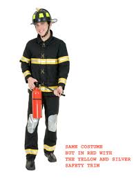 Details About Adult Mens Red Firefighter Fireman Bunker Gear Costume