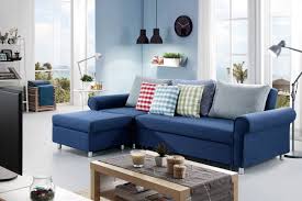 e saving blue l shaped sofa bed