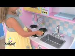 Girls Childrens Large Play Kitchen Wooden Toy Kitchen Video Great Fun For Kids Youtube