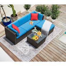 Coffee Table And Blue Cushion