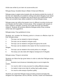 calam eacute o refugee essay excellent ideas to make it great and effective refugee essay excellent ideas to make it great and effective
