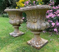 Pair Of Vintage Garden Urns