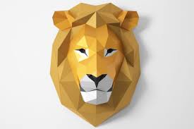 Lion Head Wall Decor Polygonal