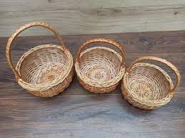 set of 3 small wicker baskets small