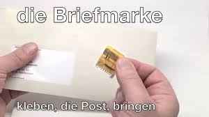 Wo wird die briefmarke aufgeklebt? Buro Deutsch Lernen Online
