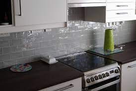 kitchen backsplash grey gloss subway