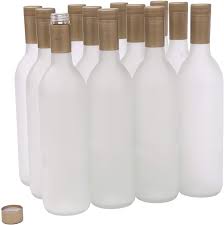 750ml Glass White Frosted Wine Bottles