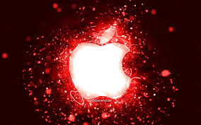 red abstract background apple logo