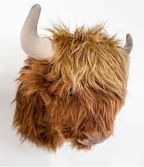 highland cow wall mount bison faux