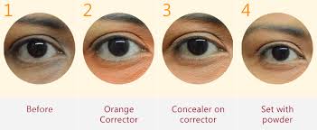dark circles using orange corrector