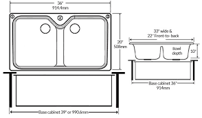 The standard size of a double kitchen sink is about 33 inches long by 22 inches wide. Standard Kitchen Sink Sizes Explained Morningtobed Com